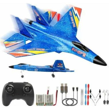 RC Plane Remote Control Glider Airplanes 2.4 GHZ 2 Channels,Easy to Fly RC Fighter,Remote Control Aircraft with Automatic Balance Gyro BLUE