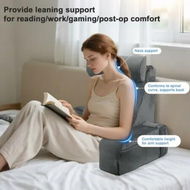 Detailed information about the product Reading Pillow,Back Pillow for Bed Sitting Up,Backrest Support Pillow with Arm and Large Pockets for Reading,Gaming,Relaxing,Working in Bed&Floor