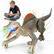 Detailed information about the product Realistic Remote Control Dino Toys,2.4GHZ,Walking,Rechargeable,3D Eyes Realistic Appearance,3 Sound Effects,Demo Function,Sturdy Jurassic Toy for Age3+