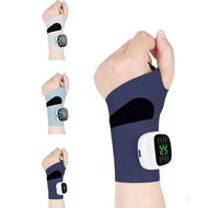 Detailed information about the product Rechargeable Adjustable Electric Wrist Massager, Cordless Hand Heating Pad with 8 Modes Wearable Hand Heating Pad for Daily & Sports (Navy Blue)