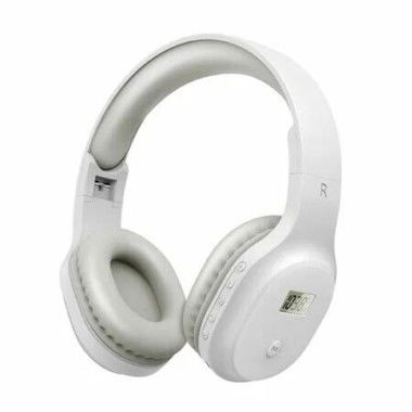 Rechargeable and Portable Personal FM Radio Headphones with Best Reception,Wireless Headset FM Radio Ear Muffs for Jogging,Mowing,Cycling,Meeting FM Receiver,White