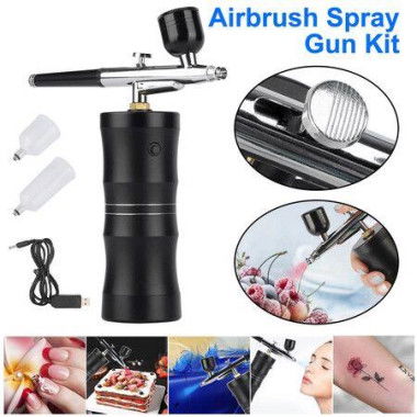 Rechargeable Cordless Airbrush Set Compressor Auto Handheld Airbrush Gun Portable Wireless Air Brush For Barber Nail Art Cake Decor Model Painting