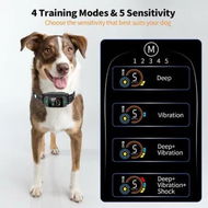 Detailed information about the product Rechargeable Dog Bark Collar with Adjustable 5 Sensitivity and 4 Beep Training Modes(Vibration/Harmless/Shock) for All Dogs