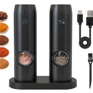 Detailed information about the product Rechargeable Electric Salt And Pepper Grinder Set Automatic Shakers With Charging Base USB Cable LED Lights