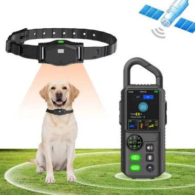 Rechargeable Electronic Dog Wireless Fence Remote Training Collar Smart Wireless Dog Fence Shock Collar with LED Light