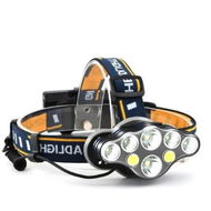 Detailed information about the product Rechargeable Headlamp: 8 LED, 18000 Lumen, Lightweight USB Headlight with 8 Modes, Waterproof for Running, Hunting, and Camping (Yellow)