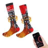 Detailed information about the product Rechargeable Heated Socks for Men Women Washable Electric Thermal Warming Socks with APP Remote Control for Winter Biking Skiing Outdoors Fishing Camping (Red)