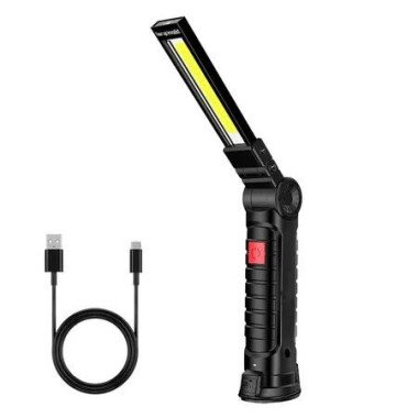 Rechargeable LED Work Light, 360Â° Rotatable Magnetic Flashlight with Hanging Hook for Mechanics Car Repair Home Camping