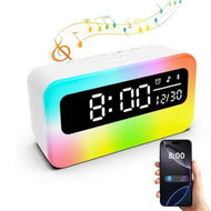 Detailed information about the product Rechargeable Loud Alarm Clock for Bedrooms with Dynamic RGB Night Light, Digital Clock with Bluetooth Speaker, Soothing Sound and LED Display