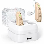 Detailed information about the product Rechargeable Noise Reducing Hearing Aid for Seniors, Digital Hearing Loss Amplifier with Charging Case(Skin)