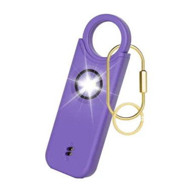 Rechargeable Personal Safety Alarm for Women, 135 dB Loud Self Defense Keychain Siren with LED Strobe Light for Women Kids Elderly (Violet)