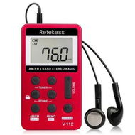 Detailed information about the product Rechargeable Pocket Radio - Digital AM/FM Tuning with Stereo Sound and Earphone (Red)