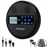 Detailed information about the product Rechargeable Portable CD Player with Dual Speakers and Anti Skip,CD,Dual Bluetooth,FM Transmission,USB,AUX,LCD Display,Backlit Button,Repeat-Black