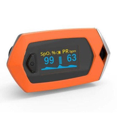 Rechargeable Pulse Oximeters Blood Saturation With OLED Display For Outdoor Sports Fitness Aviation Color Orange.