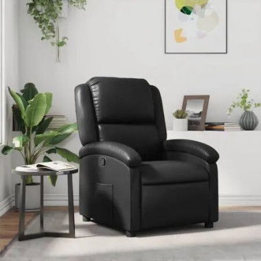 Recliner Chair Black Faux Leather