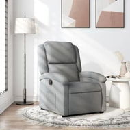 Detailed information about the product Recliner Chair Light Grey Fabric