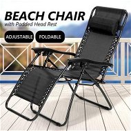 Detailed information about the product Reclining Chair Zero Gravity Sun Bed Beach Chair - Black