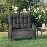 Detailed information about the product Reclining Garden Bench with Cushions 107 cm Poly Rattan Black