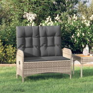 Detailed information about the product Reclining Garden Bench With Cushions 107 Cm Poly Rattan Grey