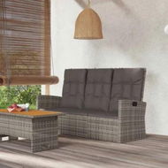 Detailed information about the product Reclining Garden Bench with Cushions Grey 173 cm Poly rattan