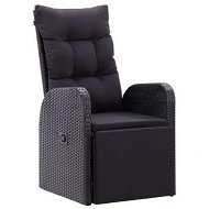 Detailed information about the product Reclining Garden Chair With Cushion Poly Rattan Black