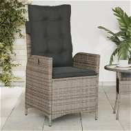 Detailed information about the product Reclining Garden Chair with Cushions Grey Poly Rattan