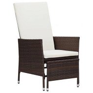 Detailed information about the product Reclining Garden Chair With Cushions Poly Rattan Brown