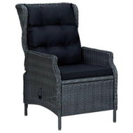 Detailed information about the product Reclining Garden Chair With Cushions Poly Rattan Dark Grey