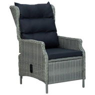 Detailed information about the product Reclining Garden Chair With Cushions Poly Rattan Light Grey