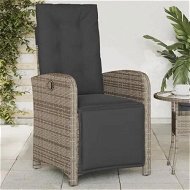 Detailed information about the product Reclining Garden Chair with Footrest Grey Poly Rattan