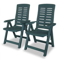 Detailed information about the product Reclining Garden Chairs 2 Pcs Plastic Green