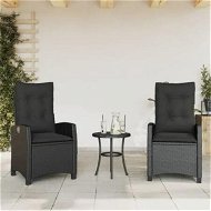 Detailed information about the product Reclining Garden Chairs 2 pcs with Cushions Black Poly Rattan