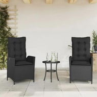 Detailed information about the product Reclining Garden Chairs 2 pcs with Cushions Black Poly Rattan