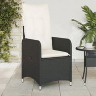 Detailed information about the product Reclining Garden Chairs 2 pcs with Cushions Black Poly Rattan