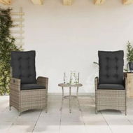 Detailed information about the product Reclining Garden Chairs 2 pcs with Cushions Grey Poly Rattan