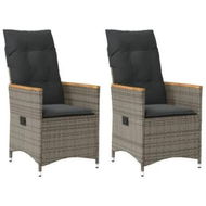 Detailed information about the product Reclining Garden Chairs 2 pcs with Cushions Grey Poly Rattan