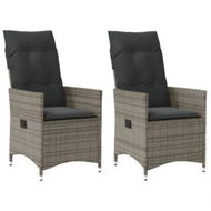 Detailed information about the product Reclining Garden Chairs 2 pcs with Cushions Grey Poly Rattan