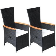 Detailed information about the product Reclining Garden Chairs 2 Pcs With Cushions Poly Rattan Black