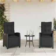 Detailed information about the product Reclining Garden Chairs 2 pcs with Footrest Black Poly Rattan