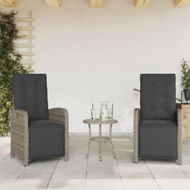 Detailed information about the product Reclining Garden Chairs 2 pcs with Footrest Grey Poly Rattan