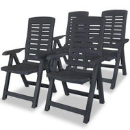 Detailed information about the product Reclining Garden Chairs 4 Pcs Plastic Anthracite