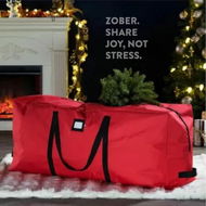 Detailed information about the product Red Christmas Tree Storage Bag with Durable Handles and Dual Zipper (165 x 38 x 76 CM)