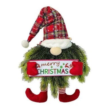 Red Plaid Hat Christmas Dwarf Door Hanging Decoration Ornaments Ideal For Christmas Decorations And Festive Events