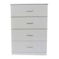 Detailed information about the product Redfern White 4 Drawer Chest