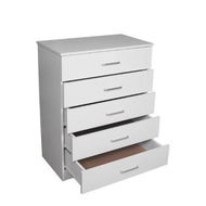 Detailed information about the product Redfern White 5 Drawer Chest