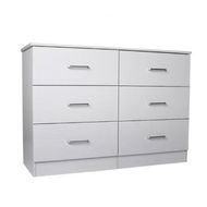 Detailed information about the product Redfern White 6 Drawer Lowboy