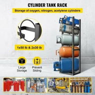 Detailed information about the product Refrigerant Tank Rack Cylinder Tank Rack w/ 1*50lb 2*30lb &3 Small Bottles