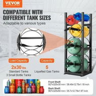 Detailed information about the product Refrigerant Tank Rack with 2 x 30lbs and Other 3 Small Bottle Tanks Cylinder Tank Rack 12.79x12.99x47.12 in Refrigerant Cylinder Rack and Holders for Freon