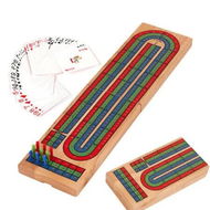 Detailed information about the product Regal Games Cribbage Board Game Set Wooden Board with Storage 9 Plastic Pegs Cards for 24 Players Kids Family Christmas Party Gift