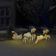 Detailed information about the product Reindeer & Sleigh Christmas Decoration 100 LEDs Outdoor Gold